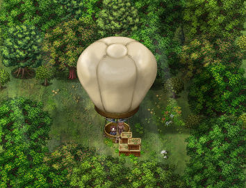 A balloon outside of the city